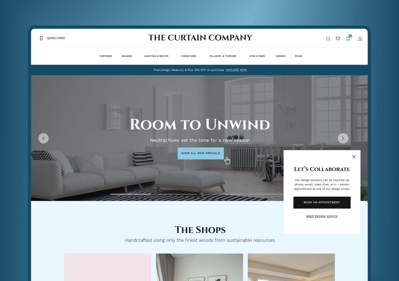 Comprehensive Shopify Store for a Window Treatment and Fabric Brand