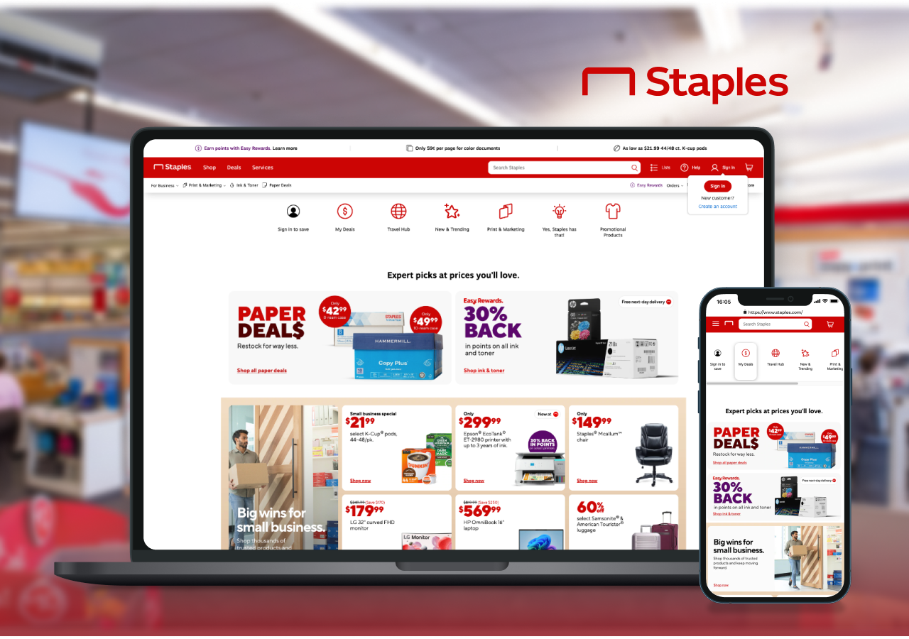 Custom B2B platform for office supply retailer